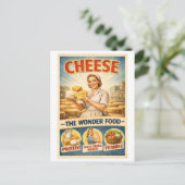 Vintage-Style 1950s Cheese Advertisement ポストカード (スタンド正面)