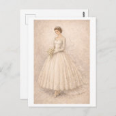 Vintage-Style 1950s Wedding Gown ポストカード (正面/裏面)