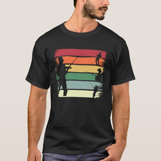 Vintage Style Angler Retro Fishing Fisherman Tシャツ (正面)