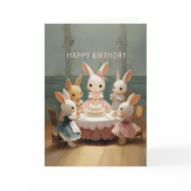 Vintage Style Baby Bunny Birthday Party w/ Cake