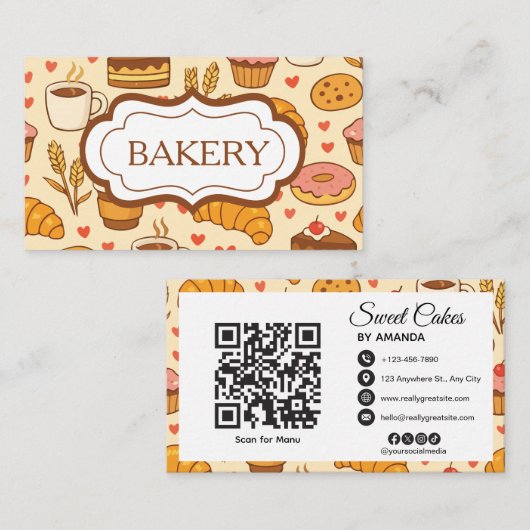 Vintage Style Bakery 名刺 (正面/裏面)
