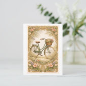 Vintage-Style Bicycle Illustration ポストカード (スタンド正面)