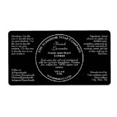 Vintage Style Black Cosmetics Bottle Label ラベル (正面)