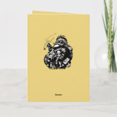 Vintage Style Black Ink Illustration Of Santa カード (裏面)