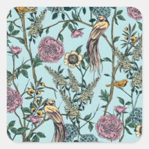 Vintage-style blue color botanical pattern 