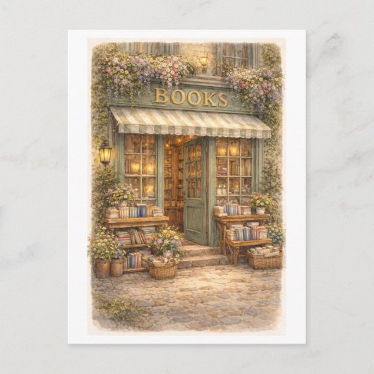 Vintage-Style Bookstore  ポストカード (正面)
