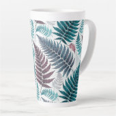 Vintage-style botanical fern leaves カフェラテマグ (右アングル)