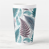Vintage-style botanical fern leaves カフェラテマグ (正面)
