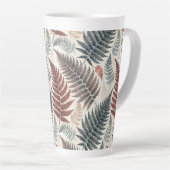 Vintage-style botanical fern leaves カフェラテマグ (右アングル)