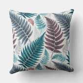 Vintage-style botanical fern leaves クッション (裏面)