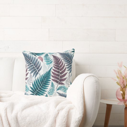 Vintage-style botanical fern leaves クッション (ソファ)