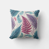 Vintage-style botanical fern leaves クッション (正面)