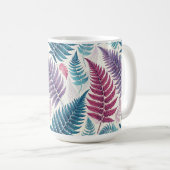Vintage-style botanical fern leaves コーヒーマグカップ (正面右)
