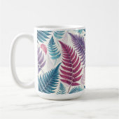 Vintage-style botanical fern leaves コーヒーマグカップ (左)