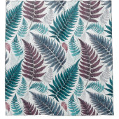 Vintage-style botanical fern leaves シャワーカーテン (正面)