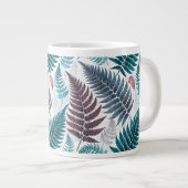 Vintage-style botanical fern leaves ジャンボコーヒーマグカップ (正面右)