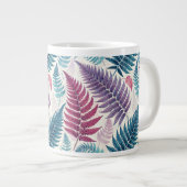 Vintage-style botanical fern leaves ジャンボコーヒーマグカップ (正面右)
