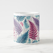 Vintage-style botanical fern leaves ジャンボコーヒーマグカップ (正面)