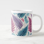 Vintage-style botanical fern leaves ジャンボコーヒーマグカップ (右)