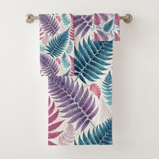 Vintage-style botanical fern leaves バスタオルセット (インサイチュ)