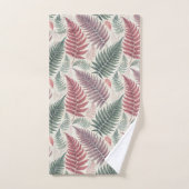 Vintage-style botanical fern leaves バスタオルセット (ハンドタオル)