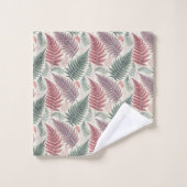Vintage-style botanical fern leaves バスタオルセット (ウォッシュタオル)