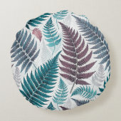 Vintage-style botanical fern leaves ラウンドクッション (裏面)
