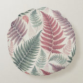 Vintage-style botanical fern leaves ラウンドクッション (裏面)