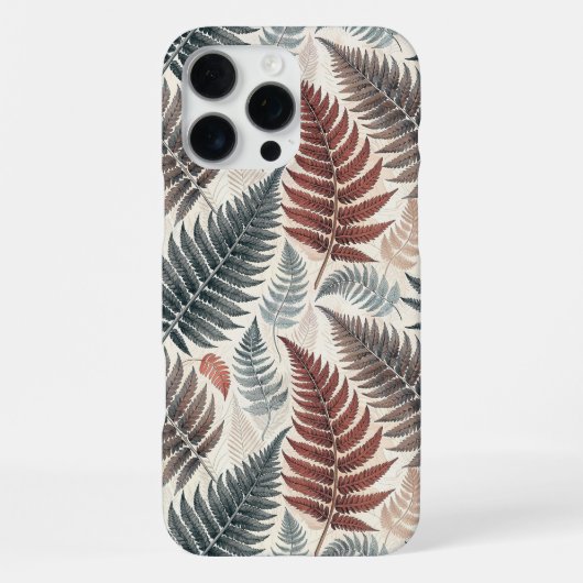 Vintage-style botanical fern leaves iPhoneケース (裏面)