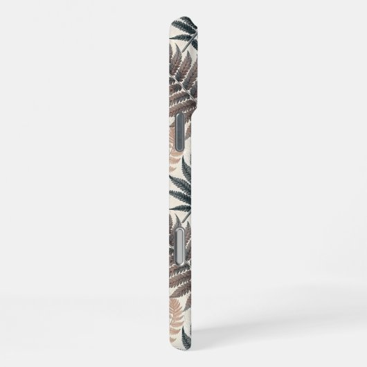 Vintage-style botanical fern leaves iPhoneケース (右側面)