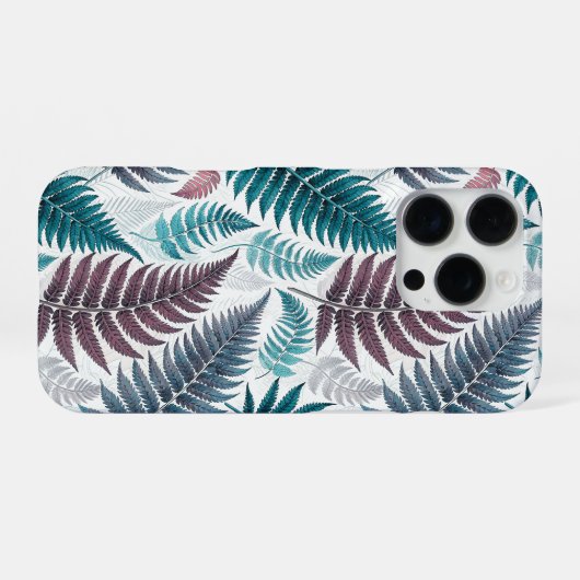 Vintage-style botanical fern leaves iPhoneケース (裏面横)