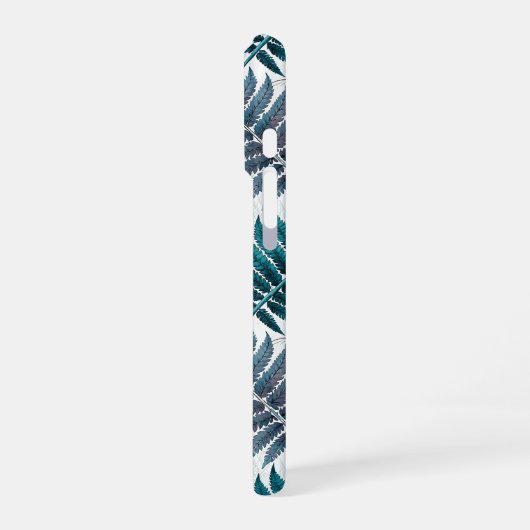 Vintage-style botanical fern leaves iPhoneケース (左側面)