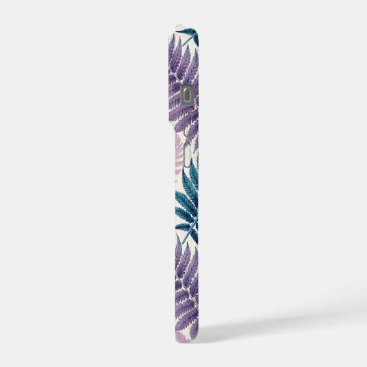 Vintage-style botanical fern leaves iPhoneケース (左側面)