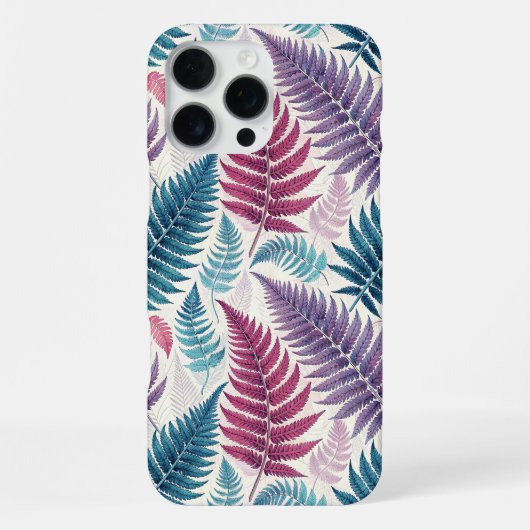 Vintage-style botanical fern leaves iPhoneケース (裏面)
