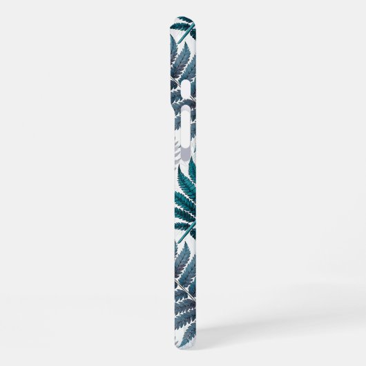 Vintage-style botanical fern leaves iPhoneケース (左側面)