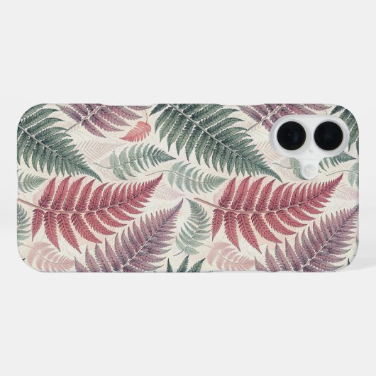 Vintage-style botanical fern leaves iPhoneケース (裏面横)