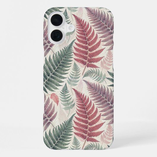 Vintage-style botanical fern leaves iPhoneケース (裏面)