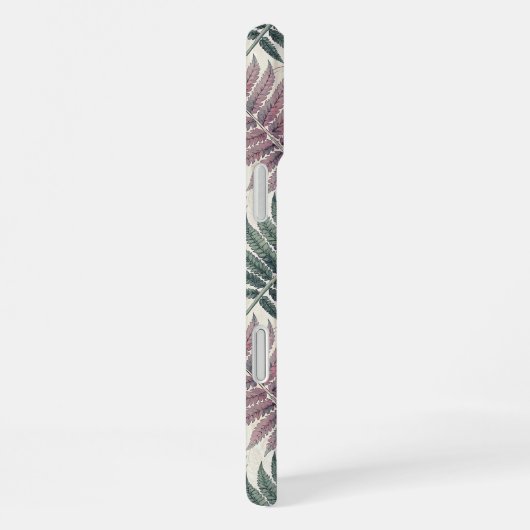 Vintage-style botanical fern leaves iPhoneケース (右側面)
