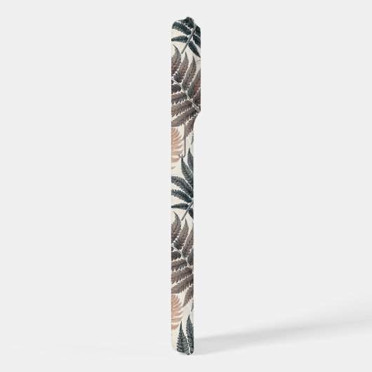 Vintage-style botanical fern leaves iPhoneケース (右側面)