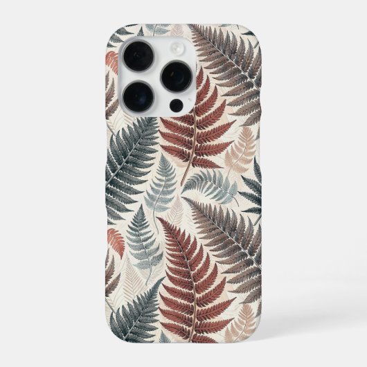 Vintage-style botanical fern leaves iPhoneケース (裏面)