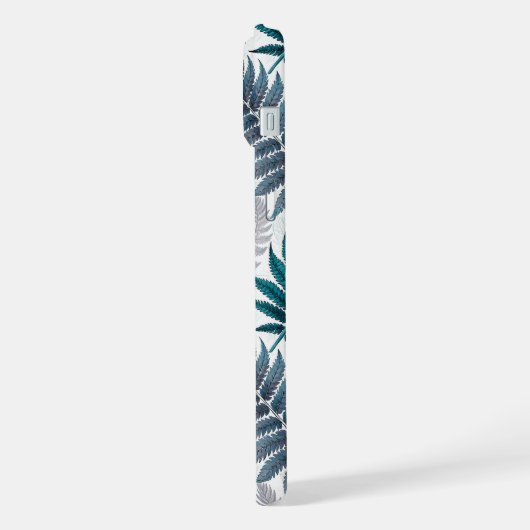 Vintage-style botanical fern leaves iPhoneケース (左側面)