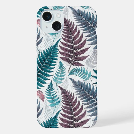 Vintage-style botanical fern leaves iPhoneケース (裏面)