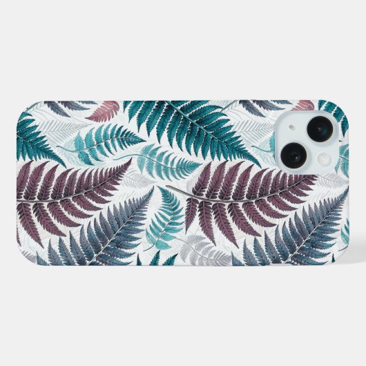 Vintage-style botanical fern leaves iPhoneケース (裏面横)