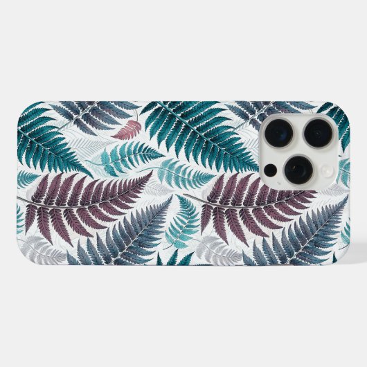 Vintage-style botanical fern leaves iPhoneケース (裏面横)