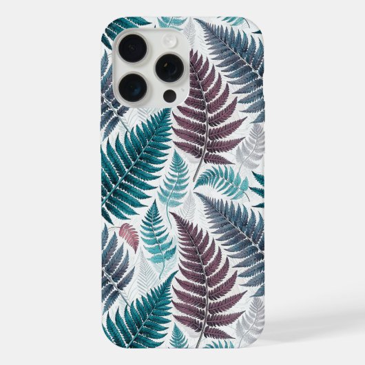 Vintage-style botanical fern leaves iPhoneケース (裏面)