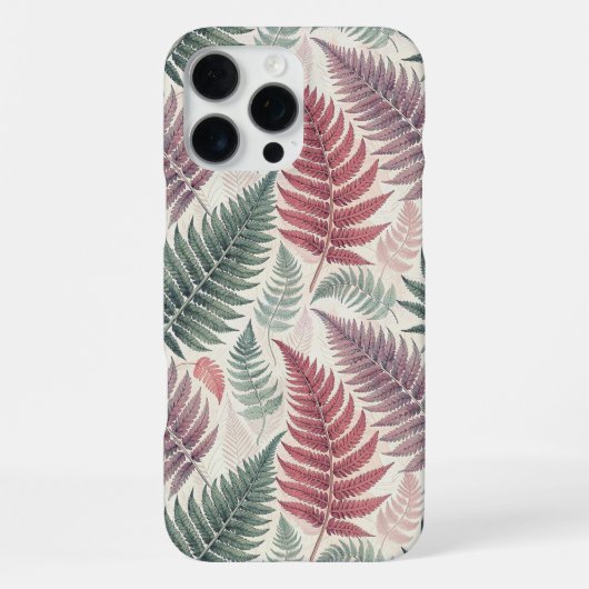 Vintage-style botanical fern leaves iPhoneケース (裏面)