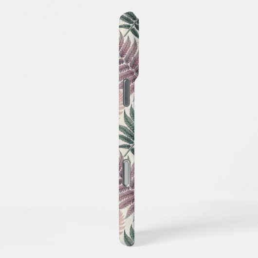 Vintage-style botanical fern leaves iPhoneケース (右側面)