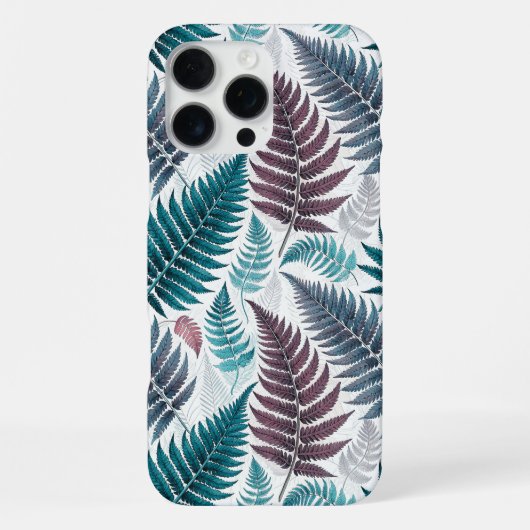 Vintage-style botanical fern leaves iPhoneケース (裏面)