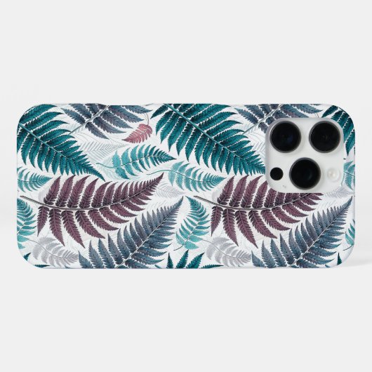 Vintage-style botanical fern leaves iPhoneケース (裏面横)