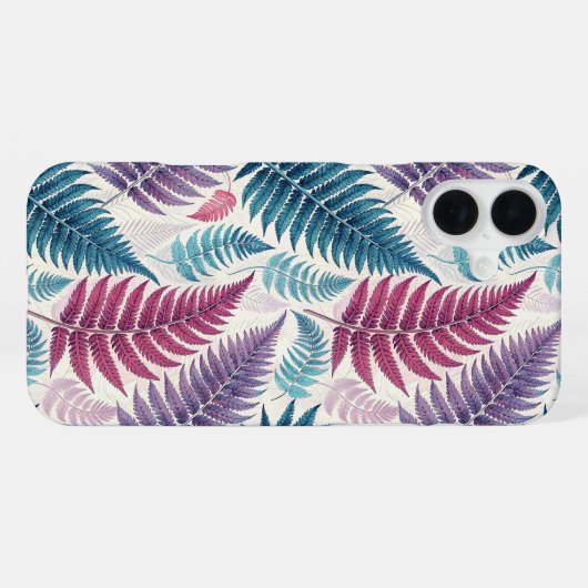 Vintage-style botanical fern leaves iPhoneケース (裏面横)